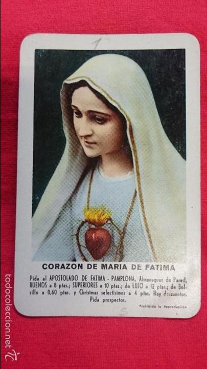Sammeln von Kalendern: CALENDARIO HERACLIO FOURNIER CORAZON DE MARIA DE FATIMA 1961