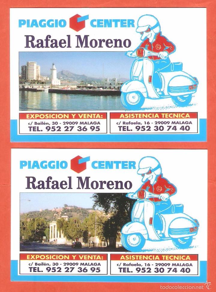 Coleccionismo Calendarios: 2 CALENDARIOS  DE  BOLSILLO PUBLICITARIOS  A&Ntilde;O 2000  DIBUJO  MOTO VESPA - FOTOGRAF&Iacute;AS  MALAGA