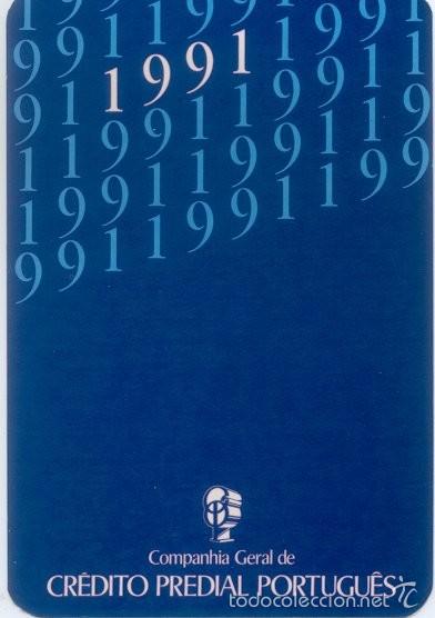 Coleccionismo Calendarios: Calendario de bolsillo Banco - credito predial portugues - A&ntilde;o 1991