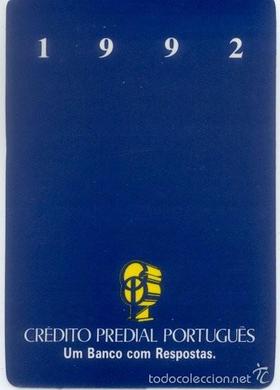 Coleccionismo Calendarios: Calendario de bolsillo Banco - credito predial portugues - A&ntilde;o 1992