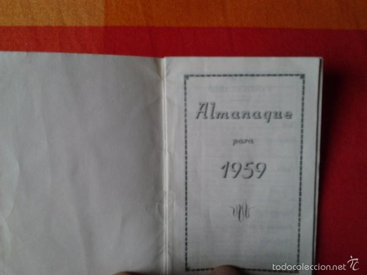 Coleccionismo calendarios: CALENDARIO ALMANAQUE 1959 - Foto 2