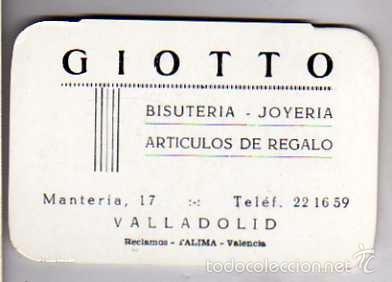 Sammeln von Kalendern: CALENDARIO DE BOLSILLO DEL A&Ntilde;O 1967 VALLADOLID. GIOTTO. BISUTERIA, JOYERIA, ETC