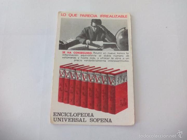Coleccionismo Calendarios: Antiguo calendario de bolsillo 1966 Enciclopedia Universal Sopena. Editorial Ram&oacute;n Sopena.