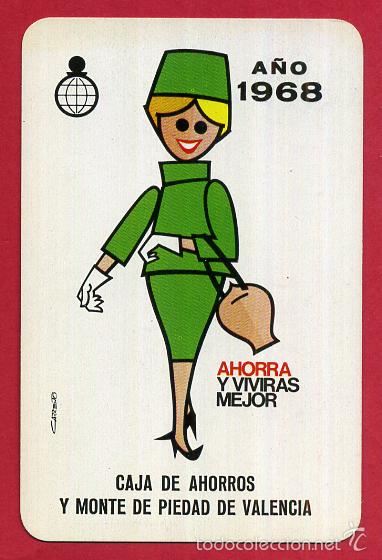 Collectionnisme Calendriers: CALENDARIO FOURNIER, PUBLICIDAD CAJA AHORROS VALENCIA , 1968 , ORIGINAL , CAL8460