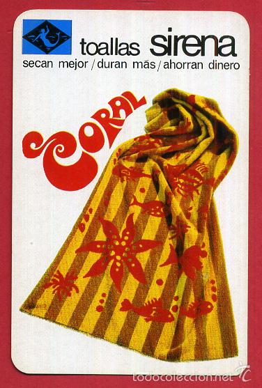 Collezionismo Calendari: CALENDARIO FOURNIER, PUBLICIDAD TOALLAS CORAL SIRENA ,1969 , ORIGINAL , CAL8518