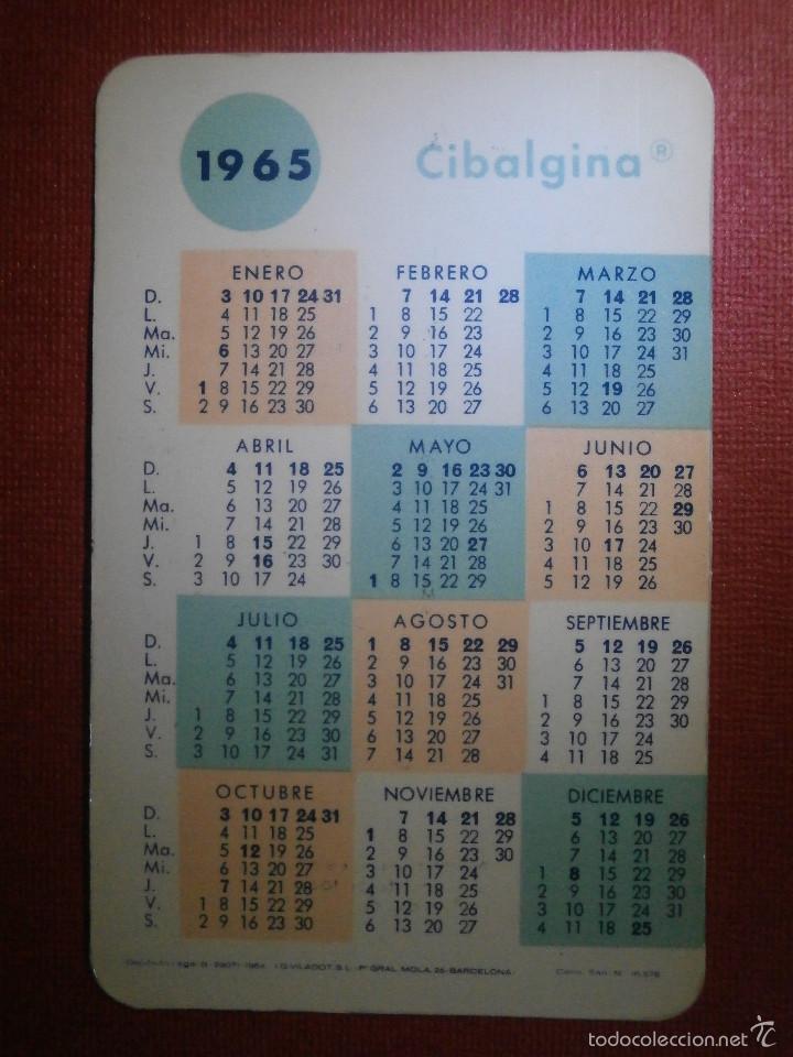 Coleccionismo calendarios: CALENDARIO DE BOLSILLO - Cibalgina - 1965 - 1966 - Foto 2