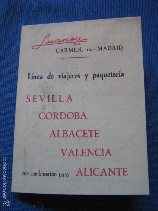 Coleccionismo Calendarios: CALENDARIO DE BOLSILLO EN TRIPTICO PUBLICIDAD DE LUANSA S.A. - 1958