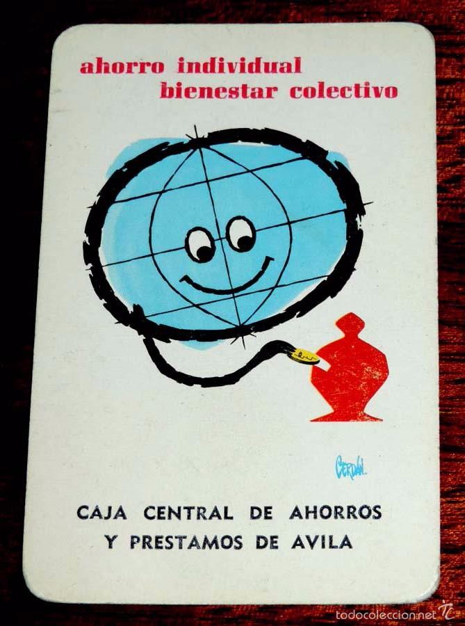 Collectionnisme Calendriers: Calendario Caja central de ahorros y prestamos de Avila 1962, ed. Heraclio Fournier. Reverso pintado
