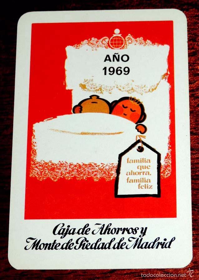 Collectionnisme Calendriers: CALENDARIO FOURNIER, CAJA DE AHORROS Y MONTE DE PIEDAD DE MADRID 1969, BUEN ESTADO.