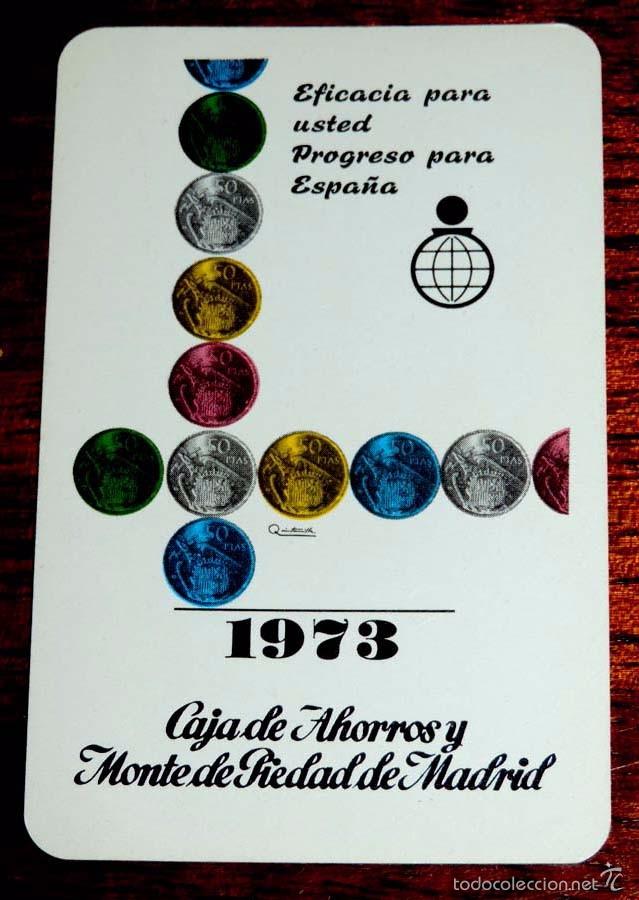 Collectionnisme Calendriers: Calendario fournier caja de ahorros y monte de piedad de madrid, a&ntilde;o 1973.