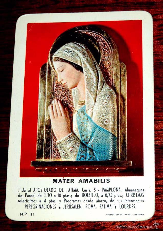 Collectionnisme Calendriers: Calendario Fournier Mater Amabilis a&ntilde;o 1964, n. 11, peque&ntilde;a anotacion a boligrafo.