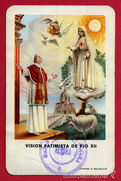 Collezionismo Calendari: CALENDARIO FOURNIER, VISION FATIMISTA DE PIO XII , 1960 , ORIGINAL , CAL8588