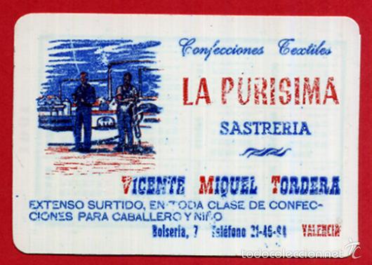 Collezionismo Calendari: CALENDARIO PUBLICIDAD, LA PURISIMA SASTRERIA , PLASTICO , 1961 , ORIGINAL , CAL8617