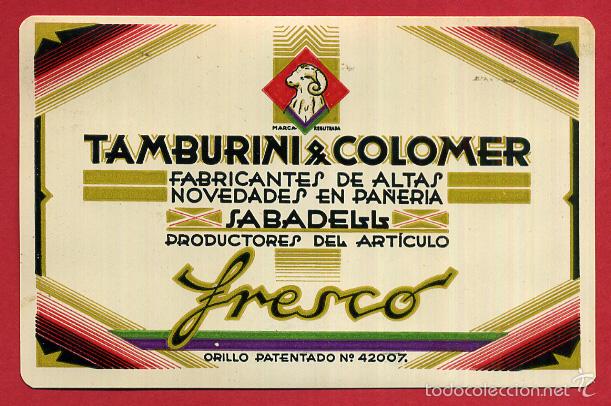 Collezionismo Calendari: CALENDARIO PUBLICIDAD, TAMBURINI COLOMER , PLASTICO , 1932 , ORIGINAL , CAL8648