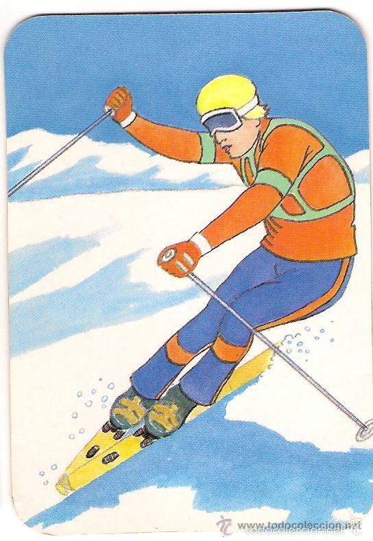 Coleccionismo Calendarios: -55426 CALENDARIO DIBUJO DEPORTE ESQUI, A&Ntilde;O 1988, SERIE CB, CON PUBLICIDAD