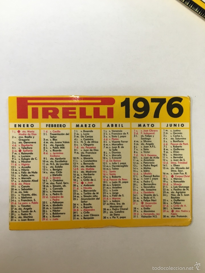 Coleccionismo calendarios: CALENDARIO DE BOLSILLO PIRELLI 1976 - Foto 1