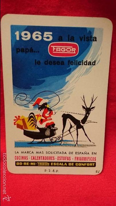 Coleccionismo calendarios: CALENDARIO HERACLIO FOURNIER FAGOR 1965 MIRAR FOTOS
