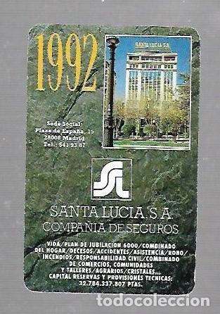 Coleccionismo Calendarios: CALENDARIO PUBLICITARIO. FOURNIER. 1992. SANTA LUCIA SEGUROS. VER DORSO