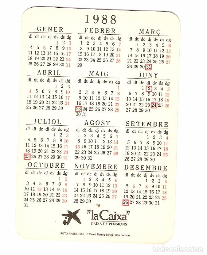 Coleccionismo calendarios: CALENDARIO DE BOLSILLO - 1988 - LA CAIXA - Foto 2