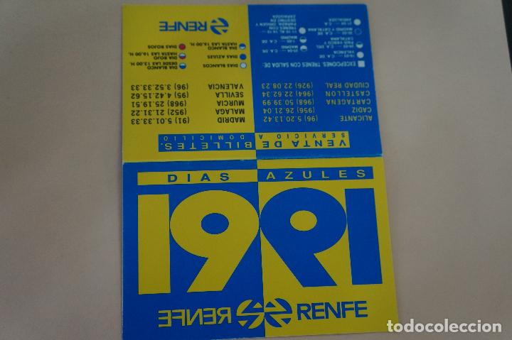 Sammeln von Kalendern: CALENDARIO DE BOLSILLO RENFE A&Ntilde;O 1991 MIRAR FOTO TRASERA LOTE 6