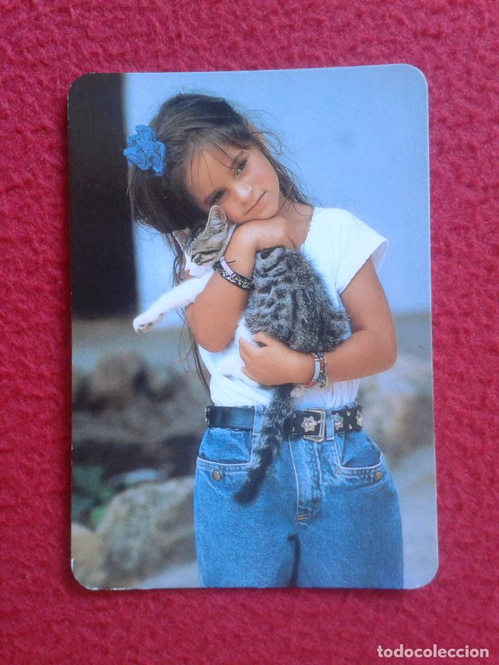 Coleccionismo Calendarios: CALENDARIO DE BOLSILLO 1992 NI&Ntilde;A CON GATO CAT PUBLICIDAD VIDEO CLUB 7&ordm; ARTE BARAKALDO VIZCAYA VER
