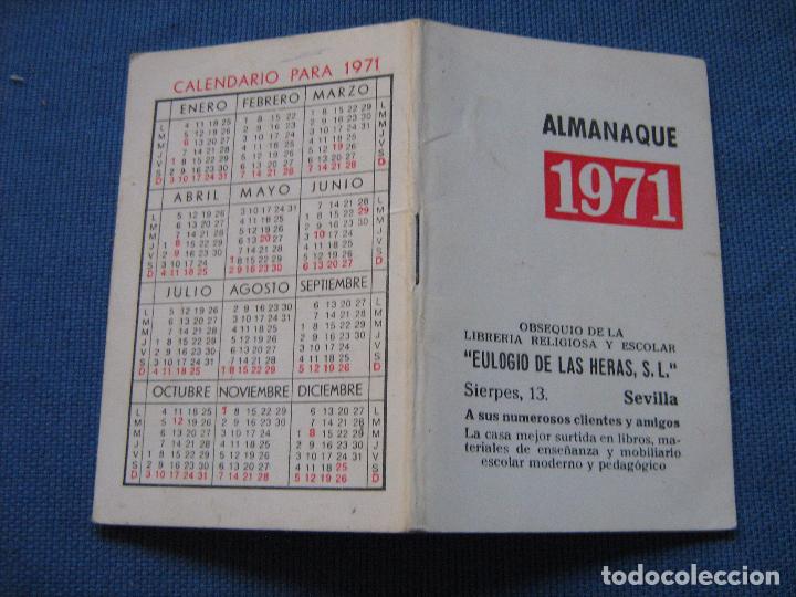 Coleccionismo Calendarios: ALMANAQUE CALENDARIO DE 1971 CON SANTORAL - PUBLICIDAD EULOGIO DE LAS HERAS - SEVILLA