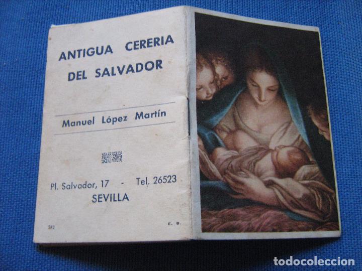 Coleccionismo Calendarios: ALMANAQUE CALENDARIO1963 CON SANTORAL - PINTURA VIRGEN - PUBLICIDAD CERERIA DEL SALVADOR - SEVILLA