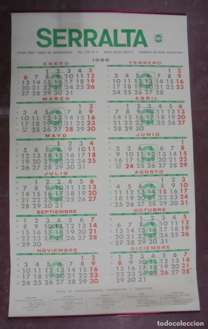 Colecionismo Calend&aacute;rios: CALENDARIO DE GRAN FORMATO PUBLICITARIO. SERRALTA. 1987. BARCELONA. 94 X 57CM.