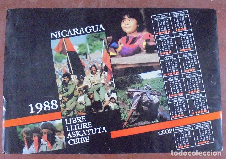Coleccionismo Calendarios: CARTEL GRAN FORMATO CALENDARIO. 1988. NICARAGUA, LIBRE. 43 X 68 CM
