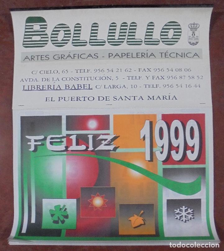 Colecionismo Calend&aacute;rios: CALENDARIO GRAN FORMATO. 1999. BOLLULLO. EL PUERTO DE SANTA MARIA. 52 X 43,5 CM