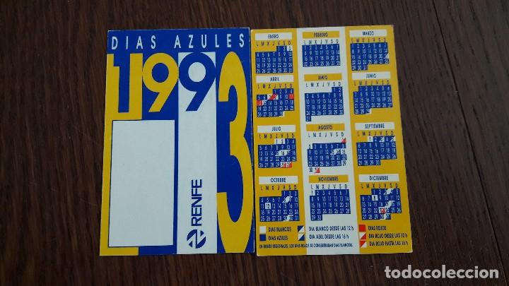 Sammeln von Kalendern: calendario de publicidad renfe, dias azules a&ntilde;o 1993