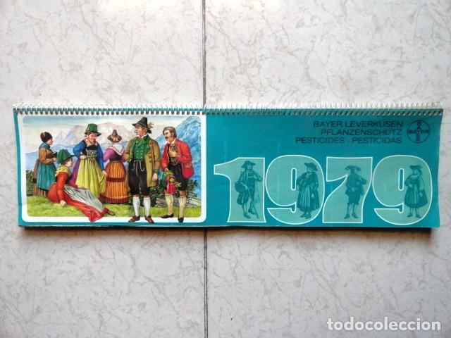 Coleccionismo Calendarios: CALENDARIO DE PARED SEMANAL PUBLICIDAD PRODUCTOS PESTICIDAS BAYER (FARMACIA) TRAJES REGIONALES