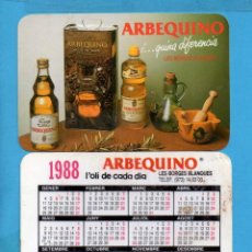 Coleccionismo Calendarios: CALENDARIO DE AÑO 1988 PUBLICIDAD DE CASA OLIVO ARBEQUINO LAS BORGES BLANQUES 