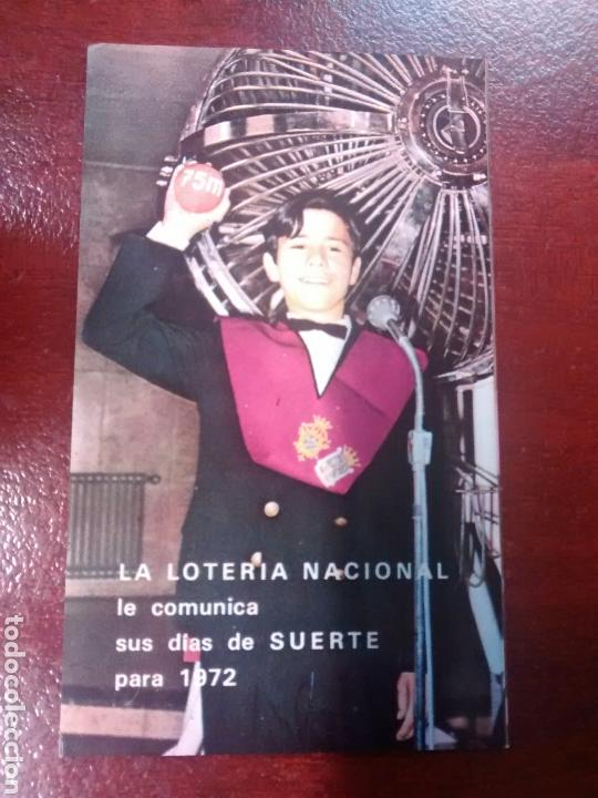 Collezionismo Calendari: Calendario 1972 - La Loter&iacute;a Nacional