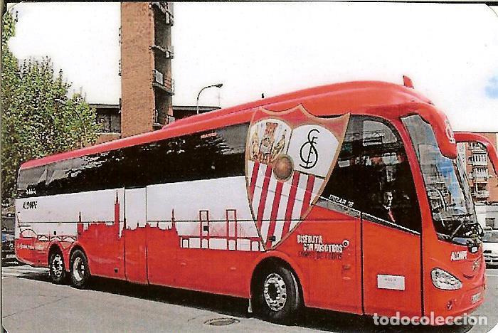 Coleccionismo Calendarios: CALENDARIO DE BOLSILLO F&Uacute;TBOL - 2018 - AUTOB&Uacute;S SEVILLA