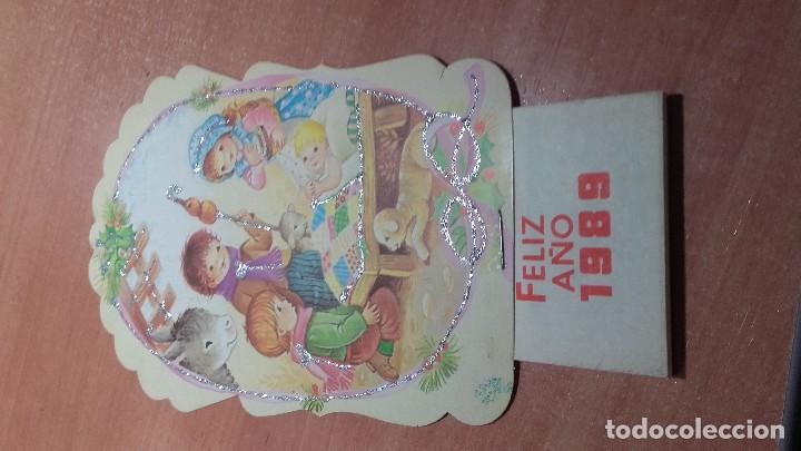 Collectables Calendars: Peque&ntilde;o calendario 14,5 x 9,5 cm. Troquelado y con purpurina. A&ntilde;o 1989.