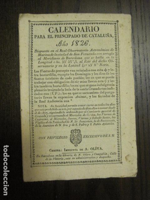 calendario almanaque para el año 1826 - princip - Comprar Calendarios ...
