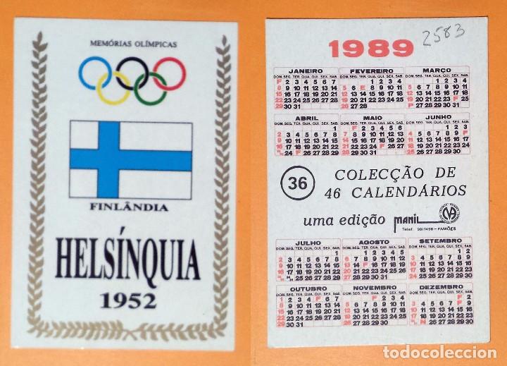 Coleccionismo calendarios: CALENDARIO SERIE JUEGOS OLIMPICOS - EDITADO EN PORTUGAL 1989 - FINL&Aacute;NDIA 1952