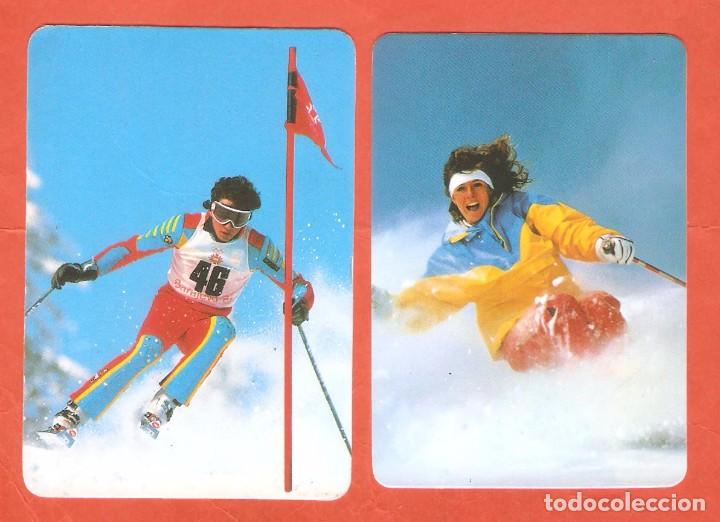 Coleccionismo calendarios: 2 CALENDARIOS BOLSILLO DE SERIE A&Ntilde;O 1987 DEPORTES - ESQU&Iacute; - MISMA PUBLICIDAD - FOTO REVERSOS