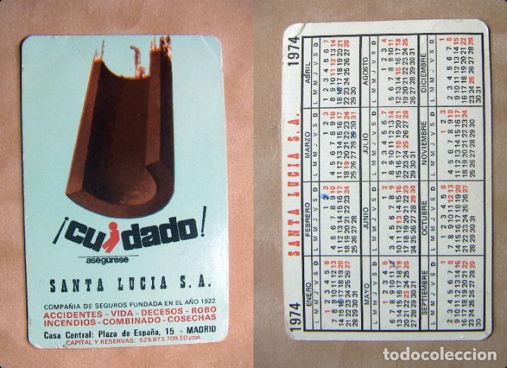 Sammeln von Kalendern: CALENDARIO SEGUROS SANTA LUC&Iacute;A 1974