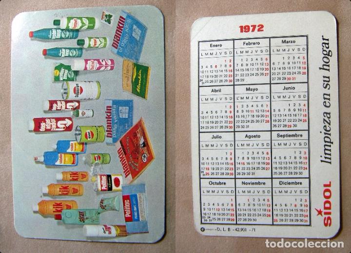 Coleccionismo Calendarios: CALENDARIO DE PRODUCTOS DE LIMPIEZA SIDOL  A&Ntilde;O 1972