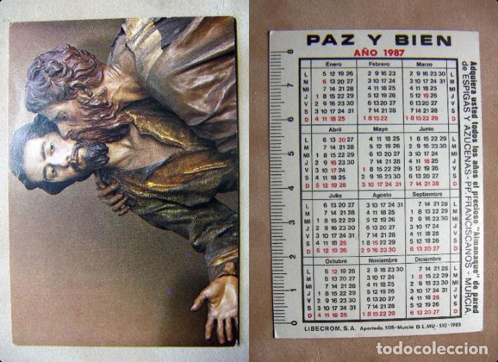 Colecionismo Calend&aacute;rios: CALENDARIO DE BOLSILLO PAZ Y BIEN LOS PP FRANCISCANOS MURCIA DEL A&Ntilde;O 1987