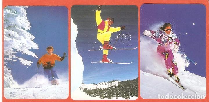 Coleccionismo calendarios: 3 CALENDARIOS DE BOLSILLO DE SERIE A&Ntilde;OS 1985 Y 1993 DEPORTES - ESQUI - VER FOTO DE REVERSOS