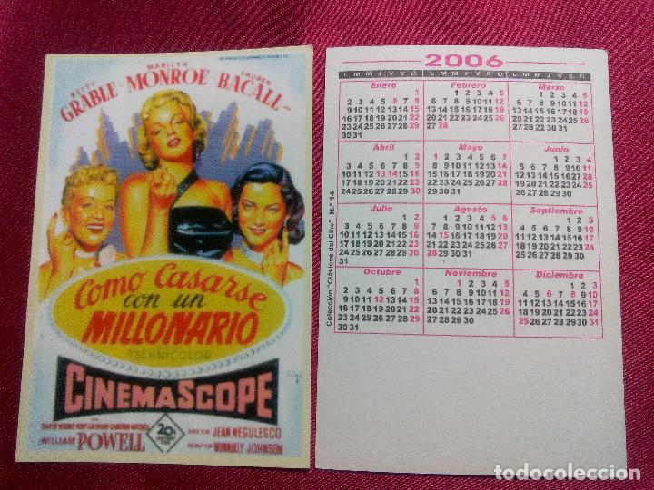 Coleccionismo calendarios: CALENDARIO DE BOLSILLO. 2006. CINE. COMO CASARSE CON UN MILLONARIO. MARILYN MONROE