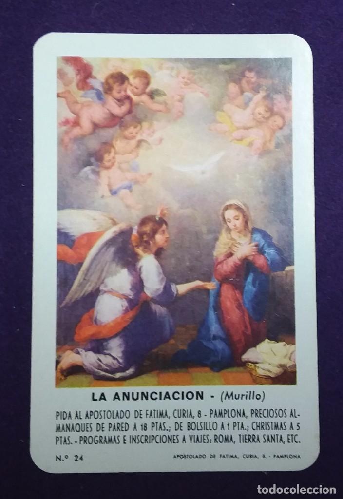 Colecionismo Calend&aacute;rios: CALENDARIO FOURNIER. LA ANUNCIACION(MURILLO), CON TEXTO TEXTO. 1973
