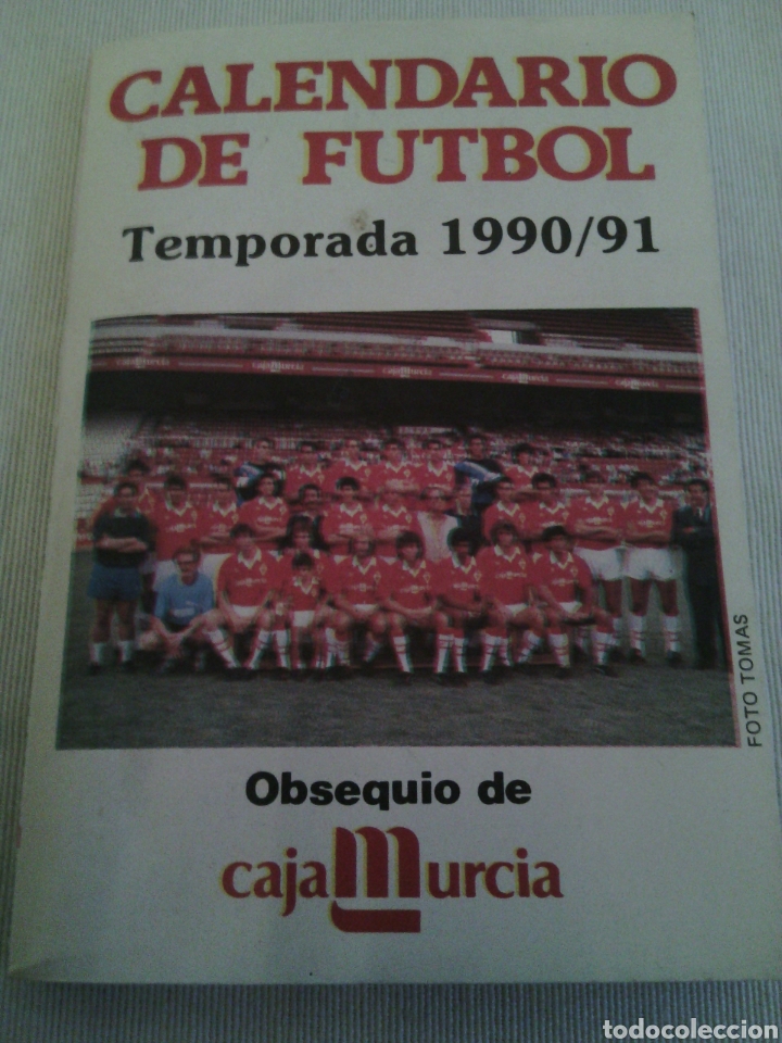 Coleccionismo calendarios: CALENDARIO FUTBOL TEMPORADA 1990/91.REAL MURCIA.