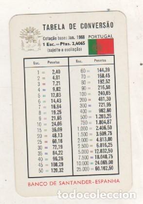 Collezionismo Calendari: BANCO DE SANTANDER - (TABLE DE CONVERSION - A&Ntilde;O 1968). EDITADA POR H. FOURNIER. PORTUGAL