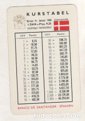 Collezionismo Calendari: BANCO DE SANTANDER - (TABLE DE CONVERSION - A&Ntilde;O 1968). EDITADA POR H. FOURNIER. DINAMARCA