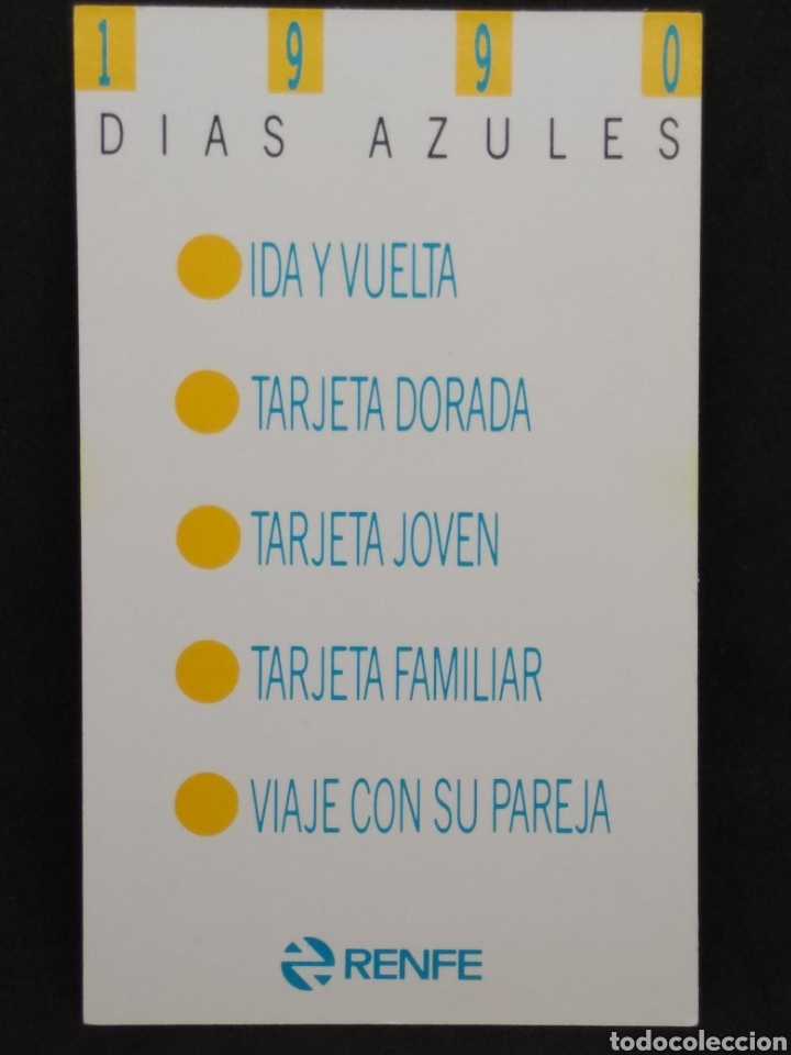 Calendario de RENFE de 1990