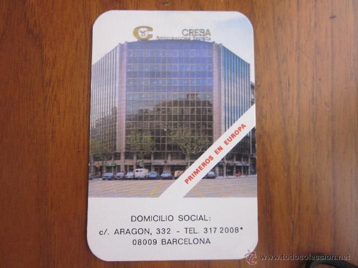 Collectionnisme Calendriers: CALENDARIO DE BOLSILLO CRESA SEGUROS